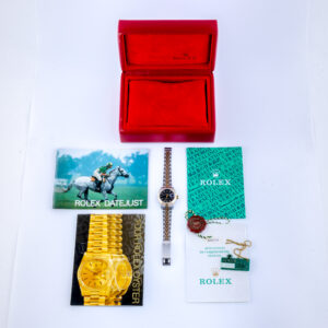 Rolex Lady-Datejust Black Tapestry 69173 1988 (Vollständiger Satz) 15 Rolex Lady-Datejust 69173