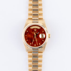 Rolex Day-Date 18238 Wood Dial 1989 (Volledige Set) 10 Rolex Day-Date 18238 Wooden Dial