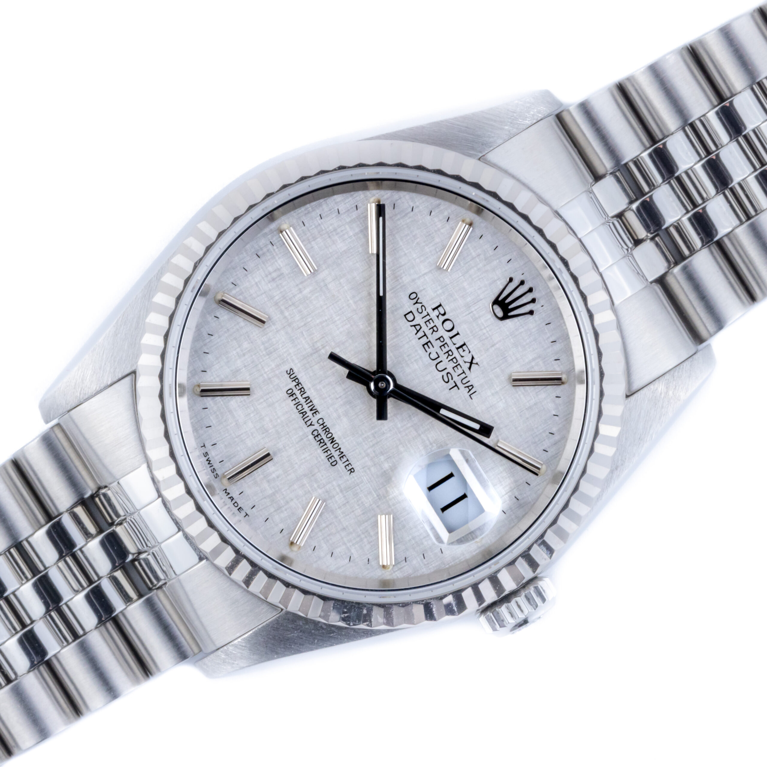Rolex Oyster Perpetual Datejust Silver Linen 16234 1996 (Full Set) 1 Rolex Datejust 16234