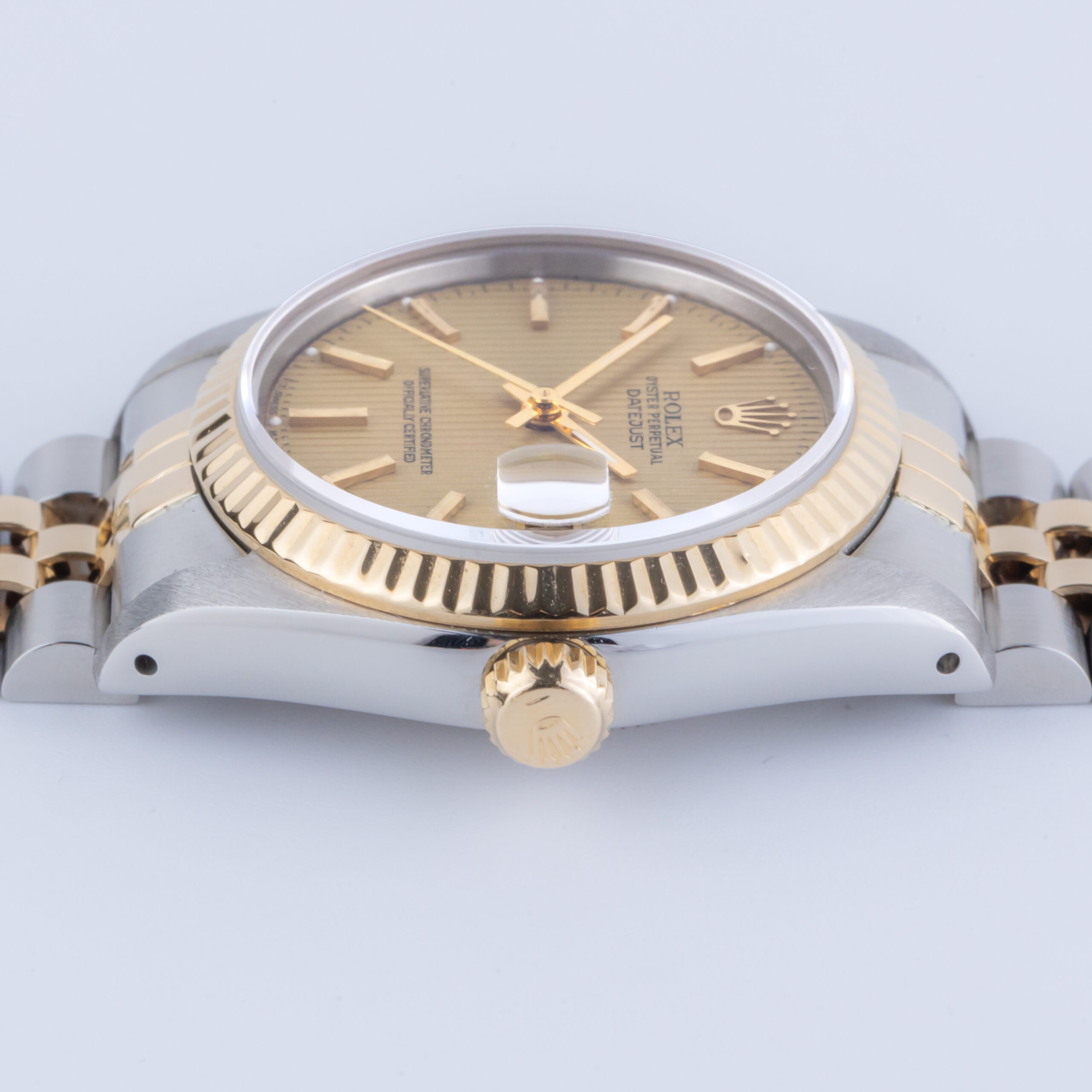 Rolex Oyster Perpetual Datejust Mid-Size Champagne Tapestry 68273 1989 (Vollständiger Satz) 5 Rolex Datejust 68273