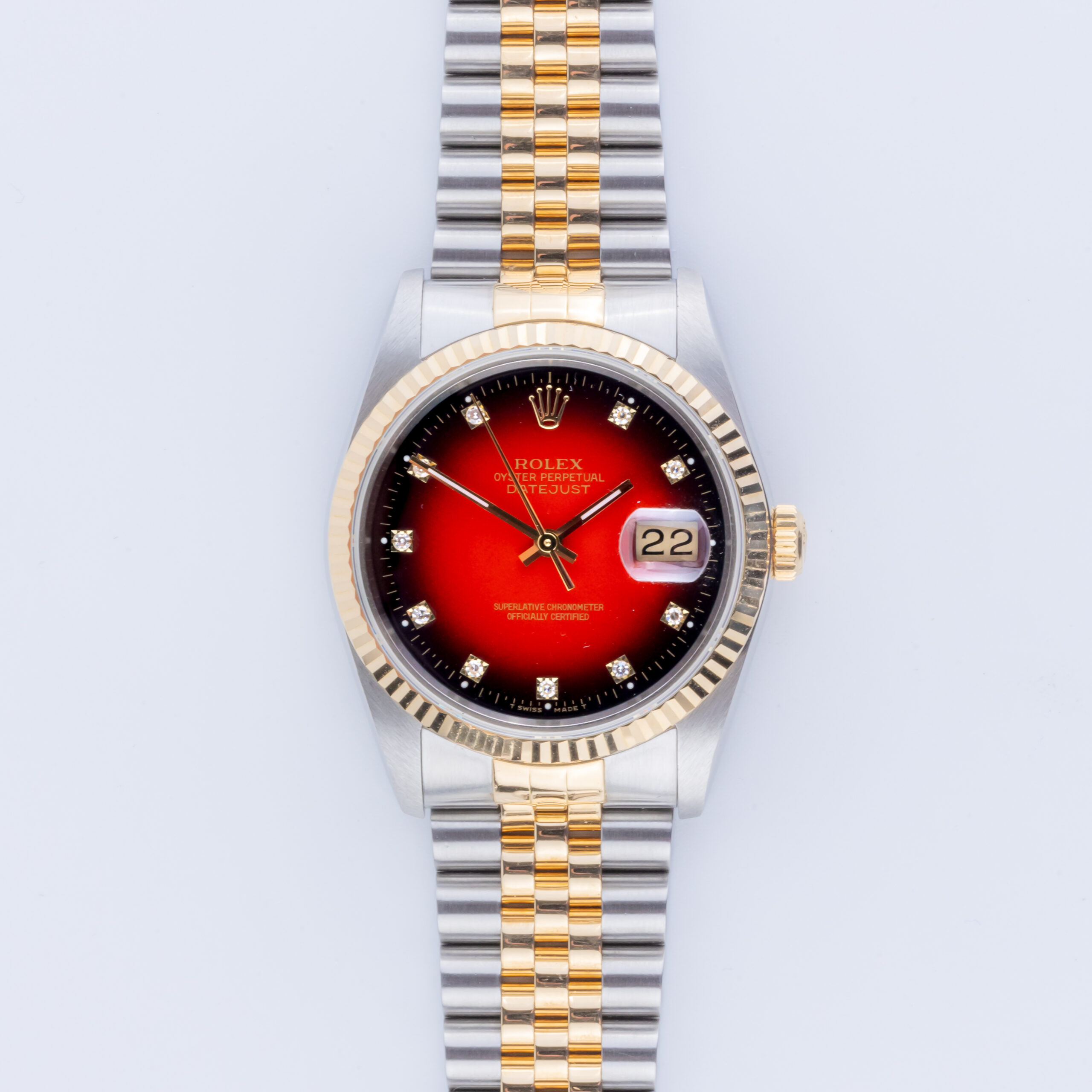 Rolex Oyster Perpetual Datejust Red Vignette Diamond 16233 1993 (Full Set) 3 Rolex Datejust 16233 Vignette