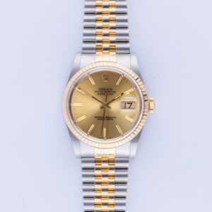 Rolex Oyster Perpetual Datejust Champagne 16233 1990 9 2E0B5803 1CG 3M C Langedyk Vintage Watches