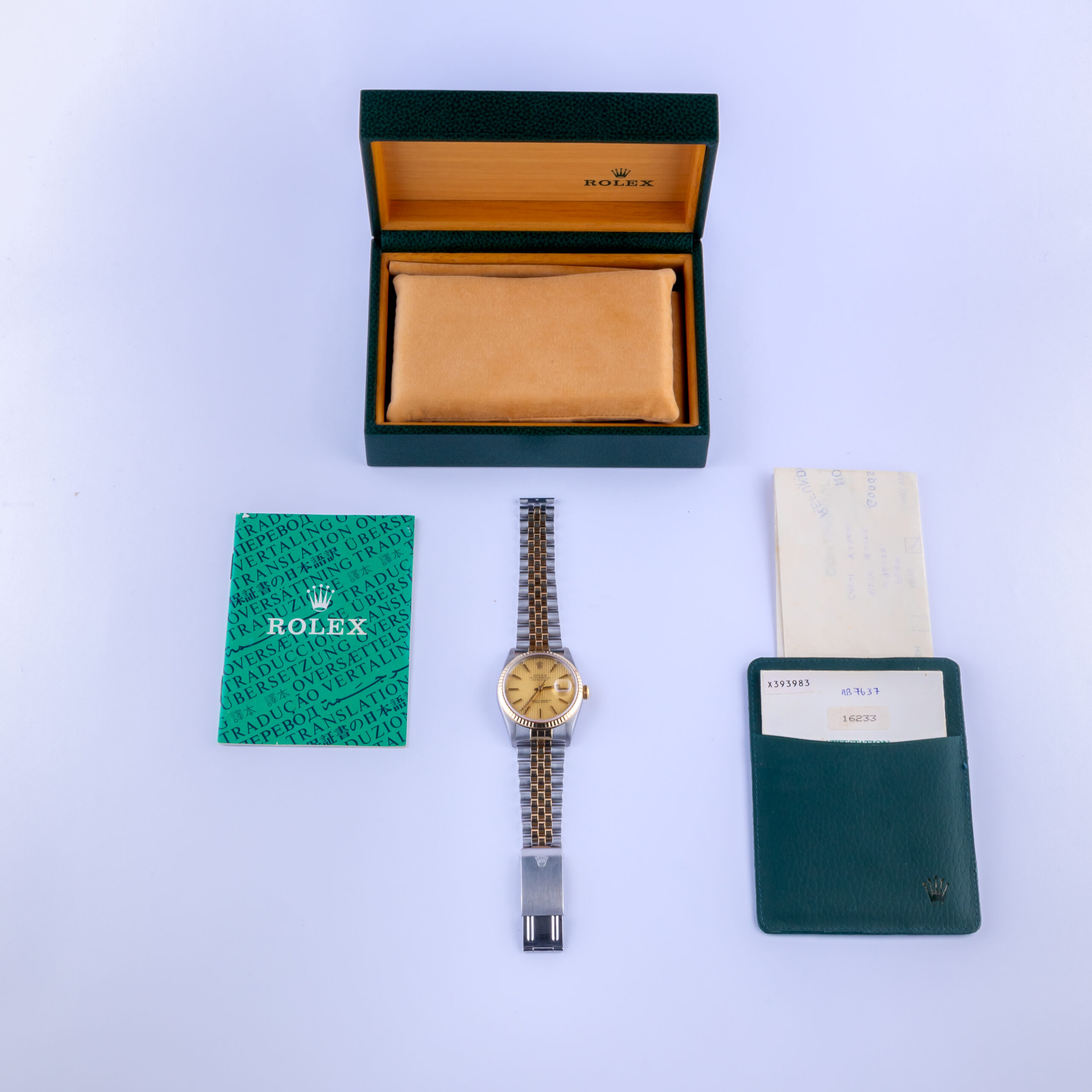 Rolex Oyster Perpetual Datejust Tapestry 16233 1991 (Box & Booklets) 8 Rolex Datejust 16233