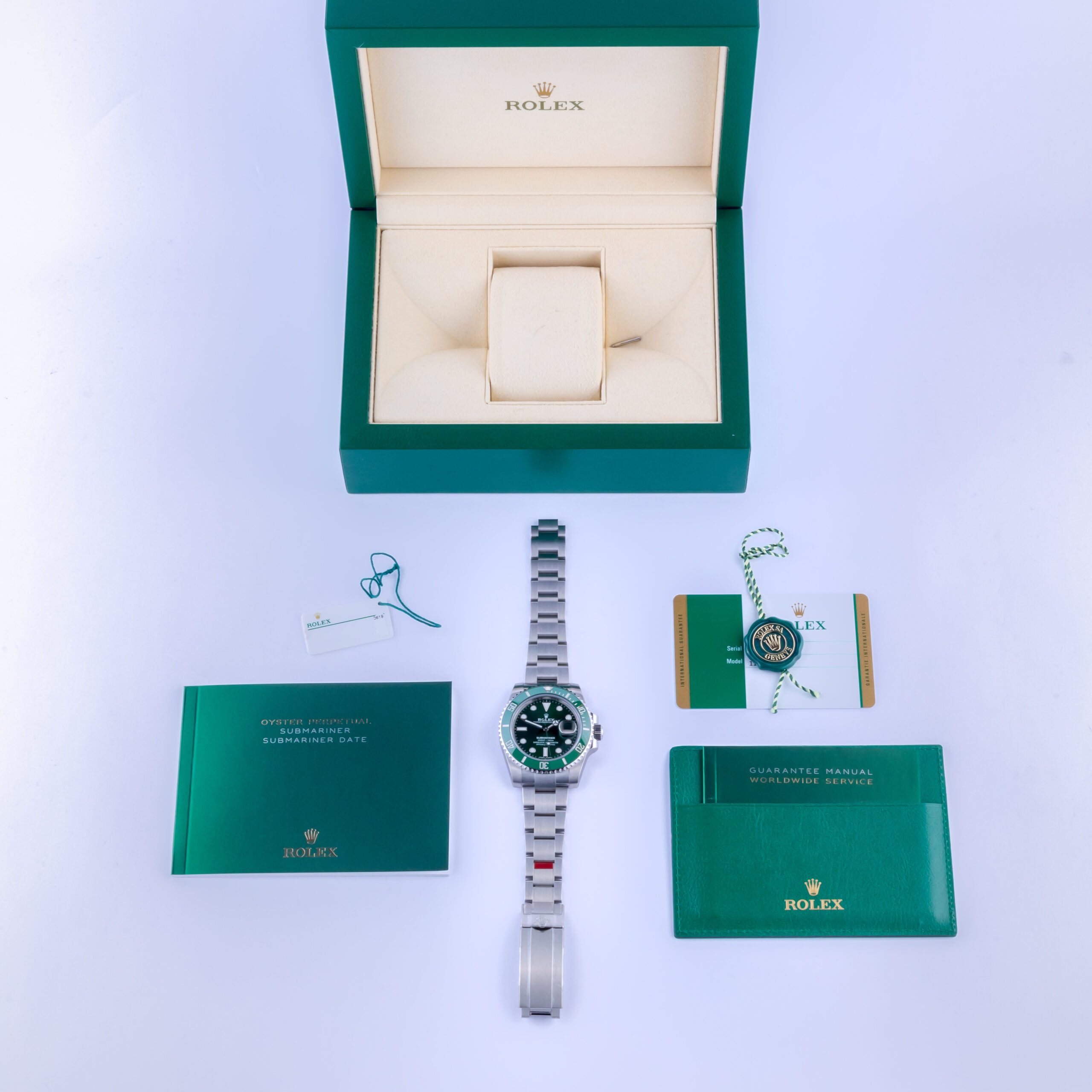 NUE Rolex Submariner Hulk 116610LV 2019 (Vollständiger Satz) 8 Rolex Submariner Hulk 116610LV