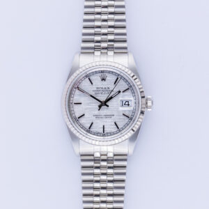 Rolex Oyster Perpetual Datejust Silver Linen 16234 1991 (Vollständiger Satz) 10 Rolex Datejust 16234