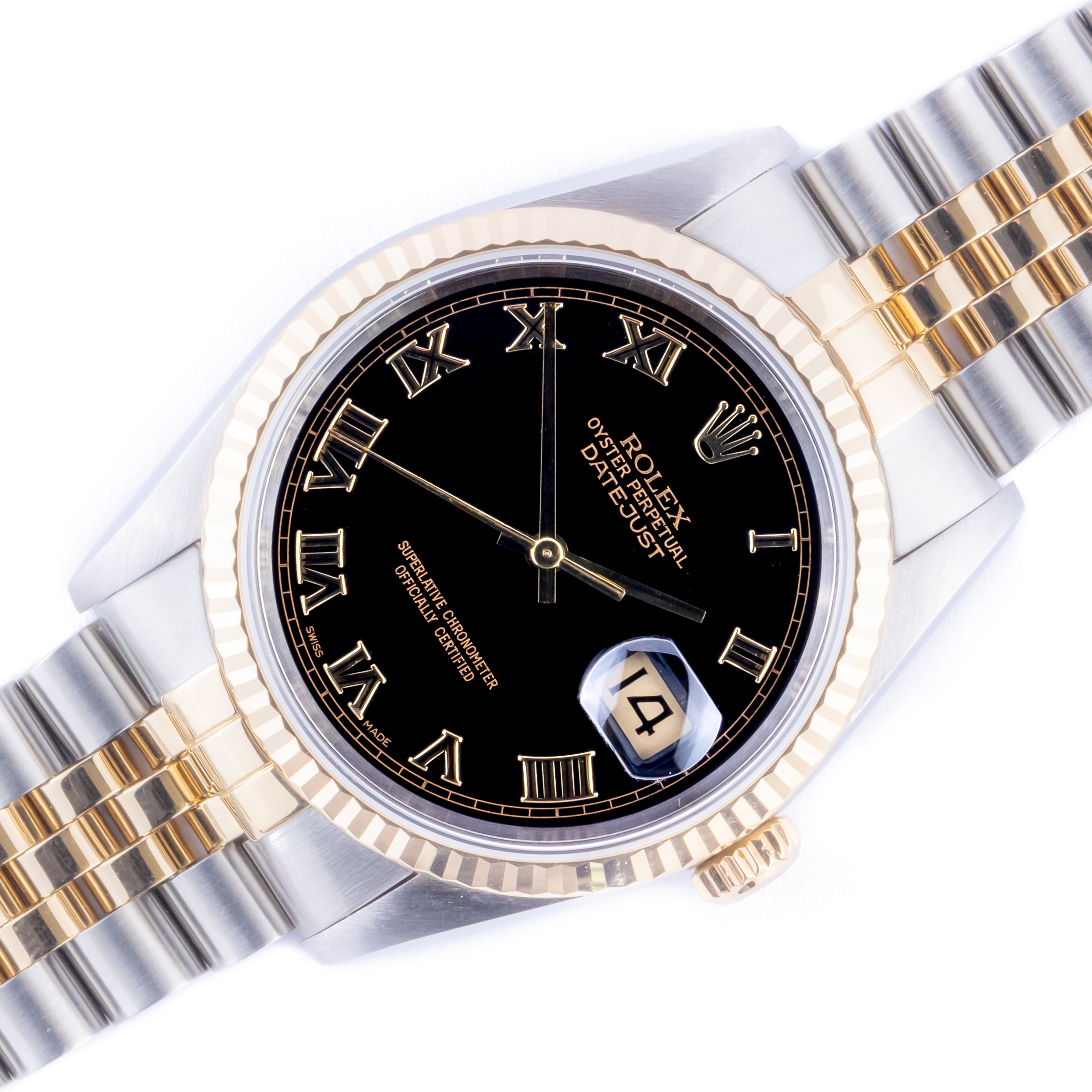 Rolex Oyster Perpetual Datejust Black Roman 16233 1997 (Vollständiger Satz) 1 rolex-datejust-16233-45