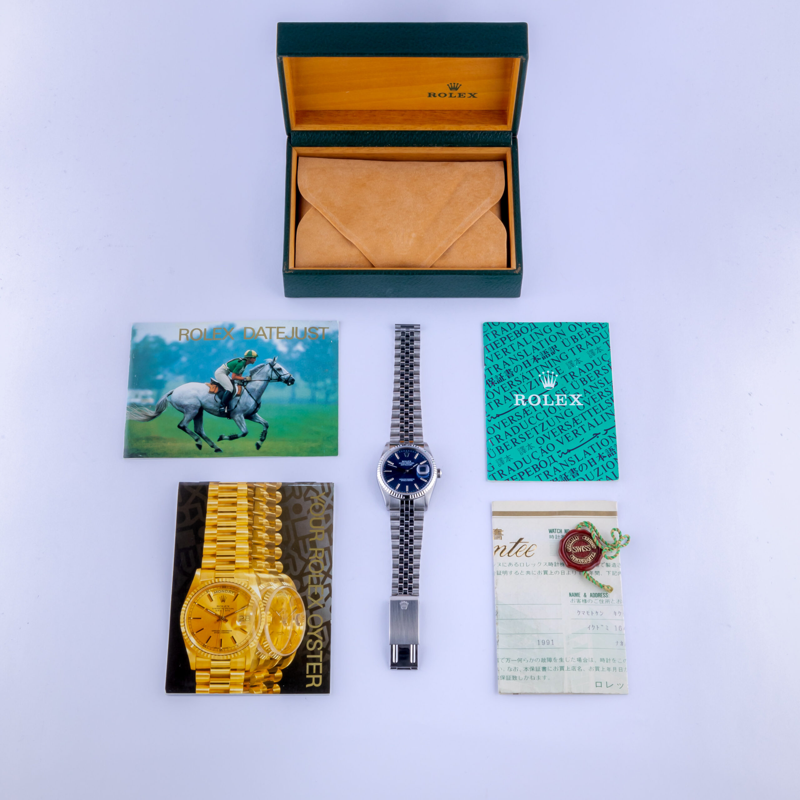 Rolex Oyster Perpetual Datejust Blue 16234 1990 (Full Set) 8 rolex-datejust-16234-36