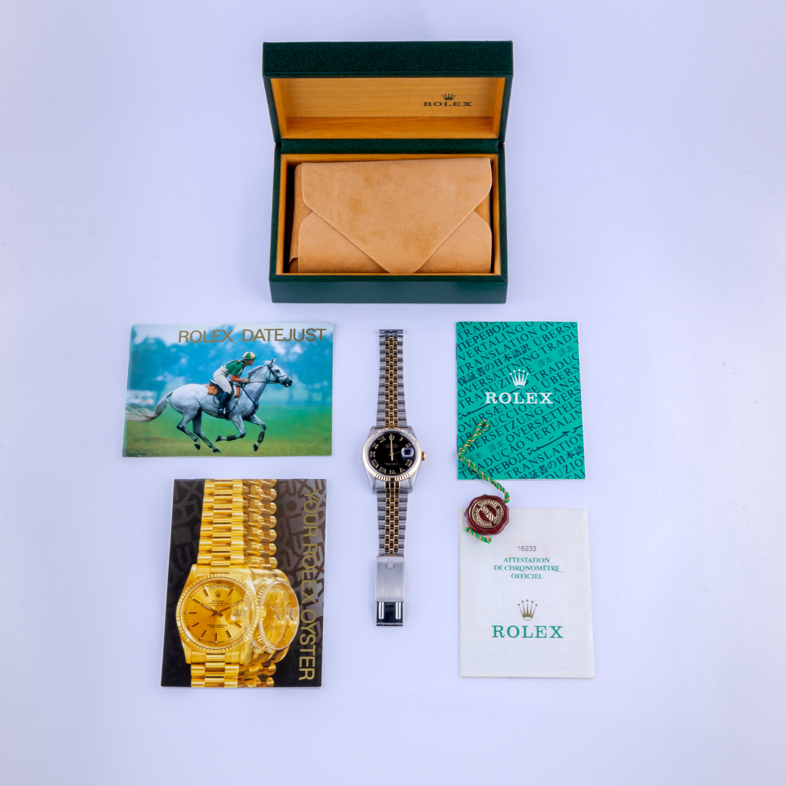 Rolex Oyster Perpetual Datejust Black Roman 16233 1997 (Vollständiger Satz) 8 rolex-datejust-16233-45