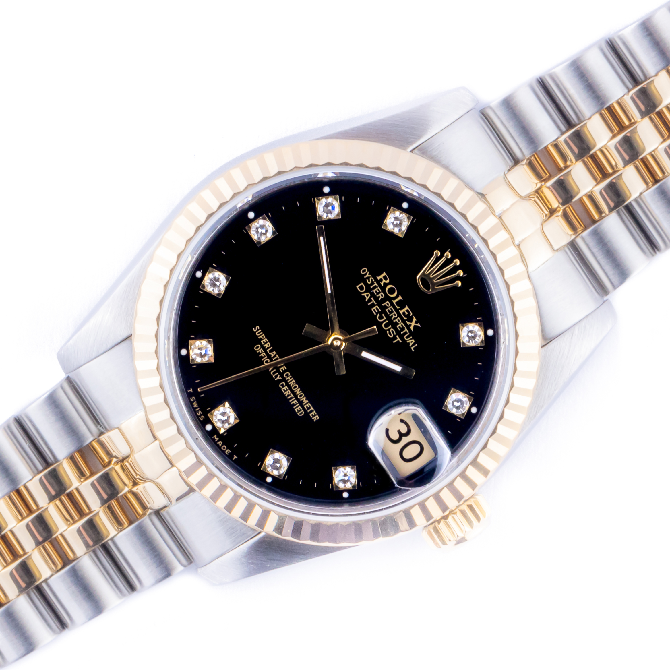 Rolex Oyster Perpetual Datejust Mid-Size Black Diamond 68273 1985 (Vollständiger Satz) 1 rolex-datejust-mid-size-68273-9