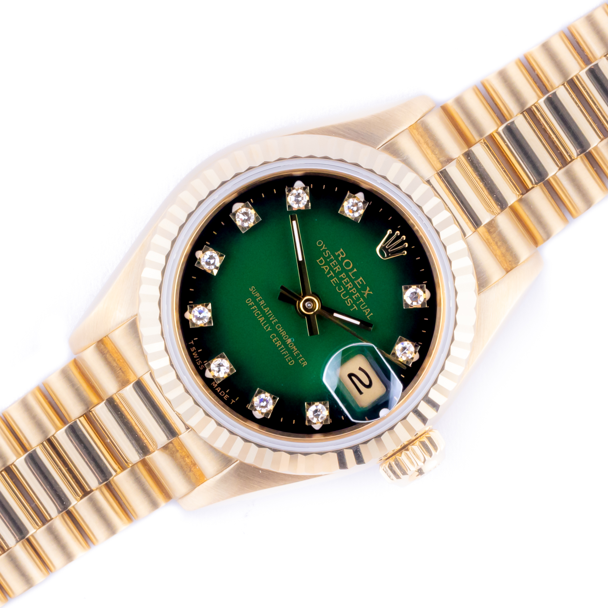 Rolex Lady-Datejust Green Vignette Diamond 69178 1988 (Full Set) 1 rolex-lady-datejust-69178-17