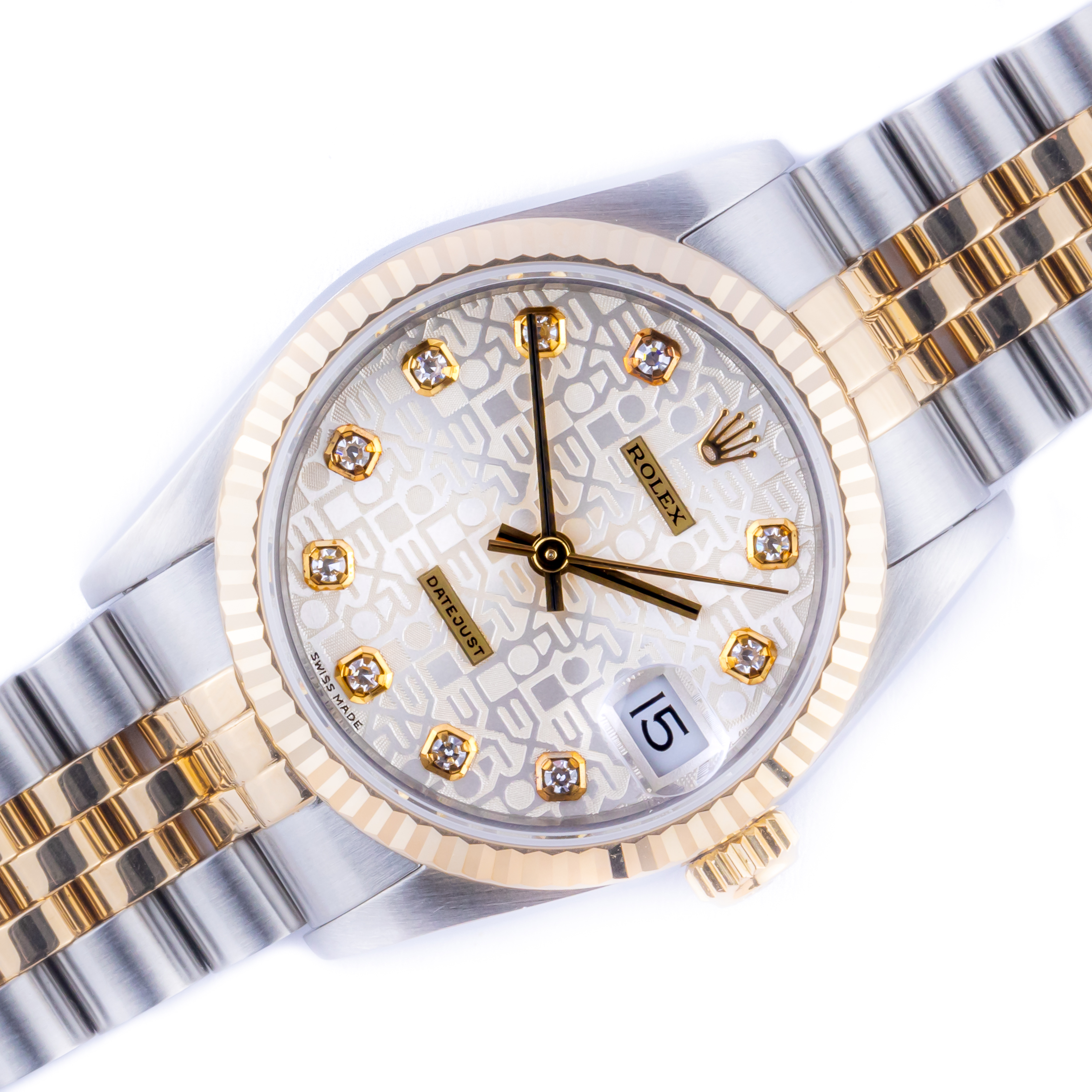 Rolex Datejust Mid-Size Silver Diamond 68273 1995 (Full Set) 1 rolex-datejust-mid-size-68273-11