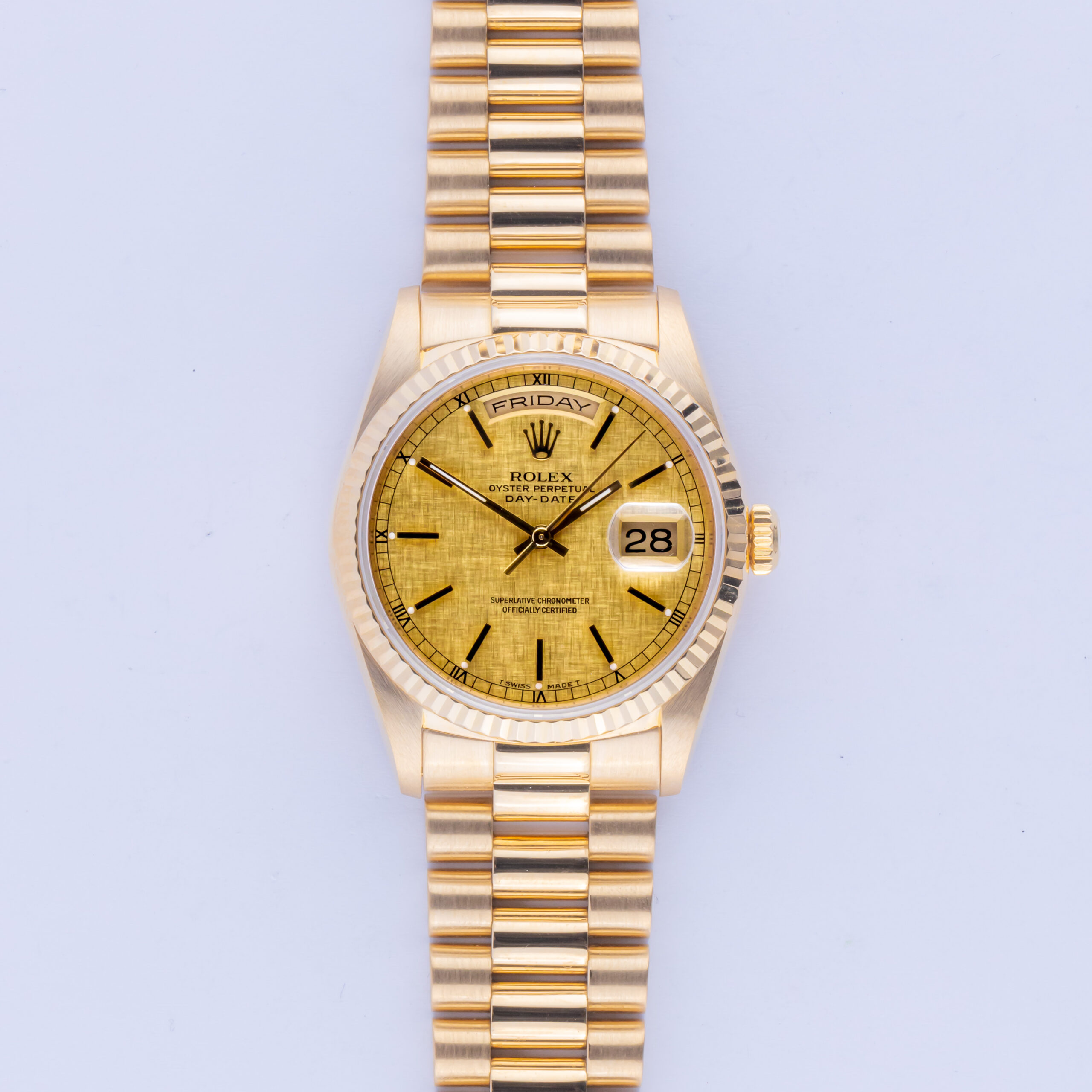 Rolex Day-Date Champagne Linen 18238 1991 (Full Set) 3 rolex-day-date-18238-23