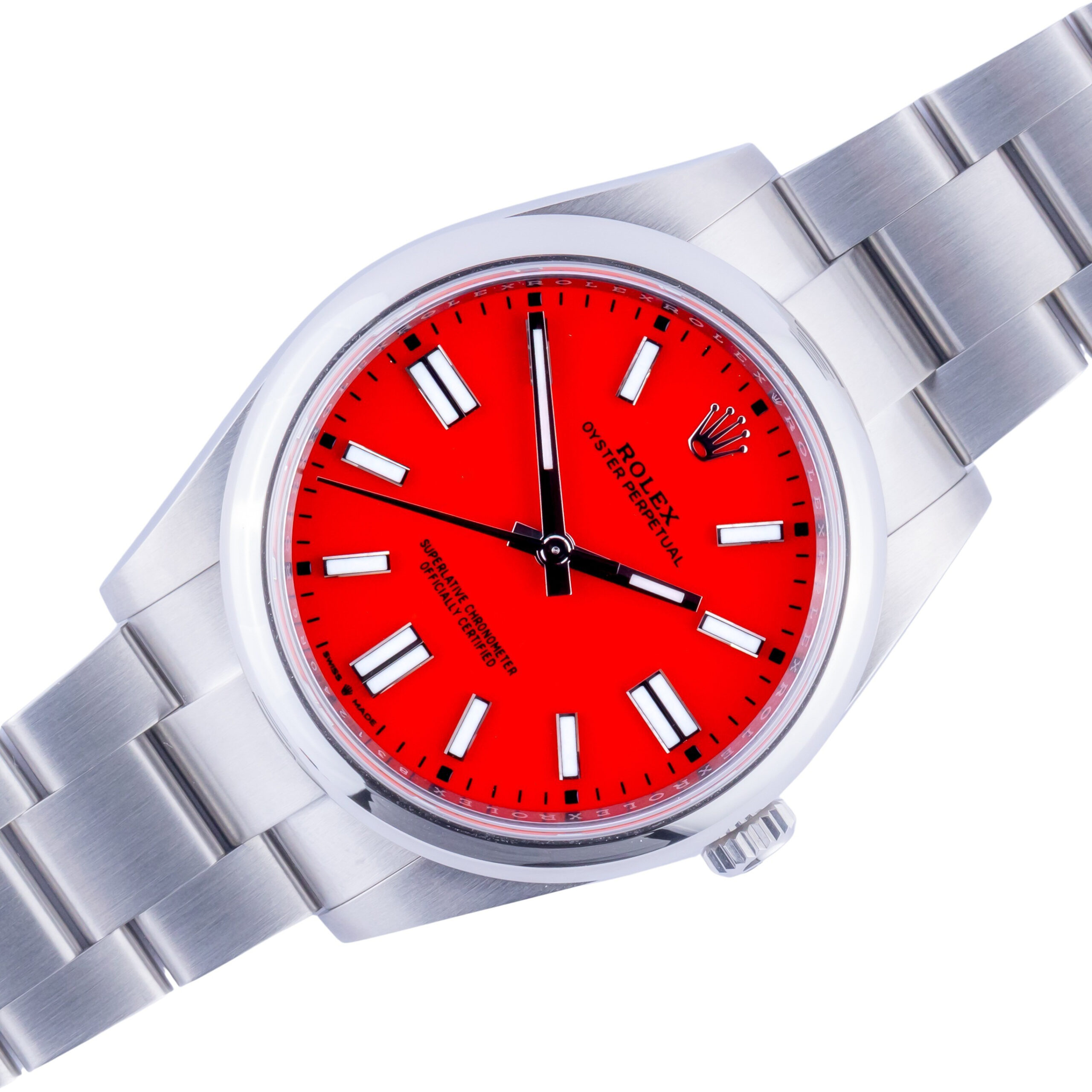 NEW Rolex Oyster Perpetual Coral Red 124300 2020 (Vollständiger Satz) 1 rolex-oyster-perpetual-124300-6