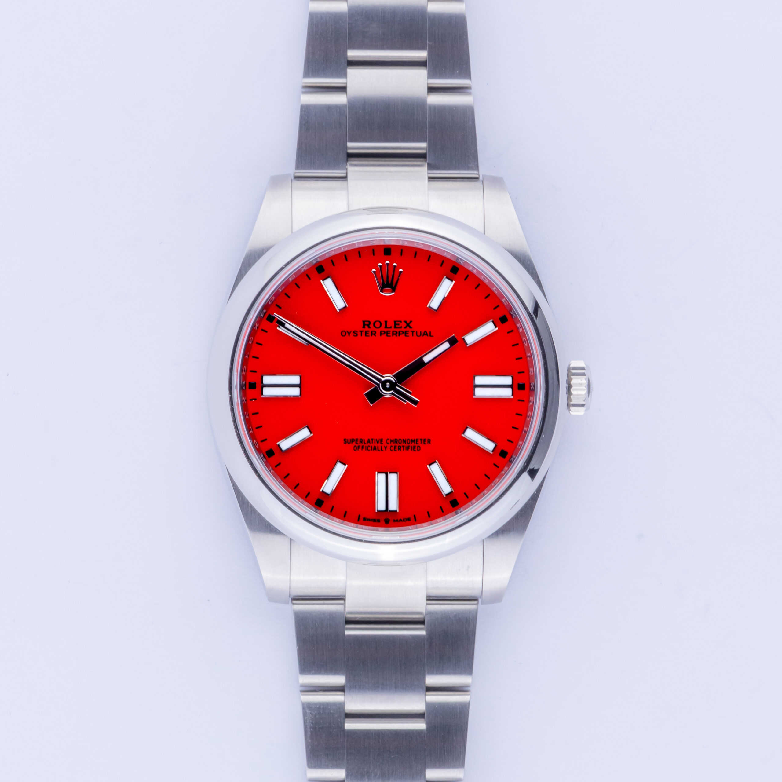NEW Rolex Oyster Perpetual Coral Red 124300 2020 (Vollständiger Satz) 3 rolex-oyster-perpetual-124300-6