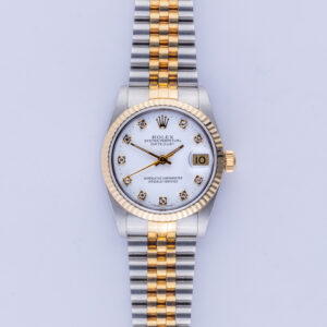 Rolex Oyster Perpetual Datejust Mid-Size weiß Diamant 68273 1989 (Vollständiger Satz) 10 rolex-datejust-mid-size-68273-13