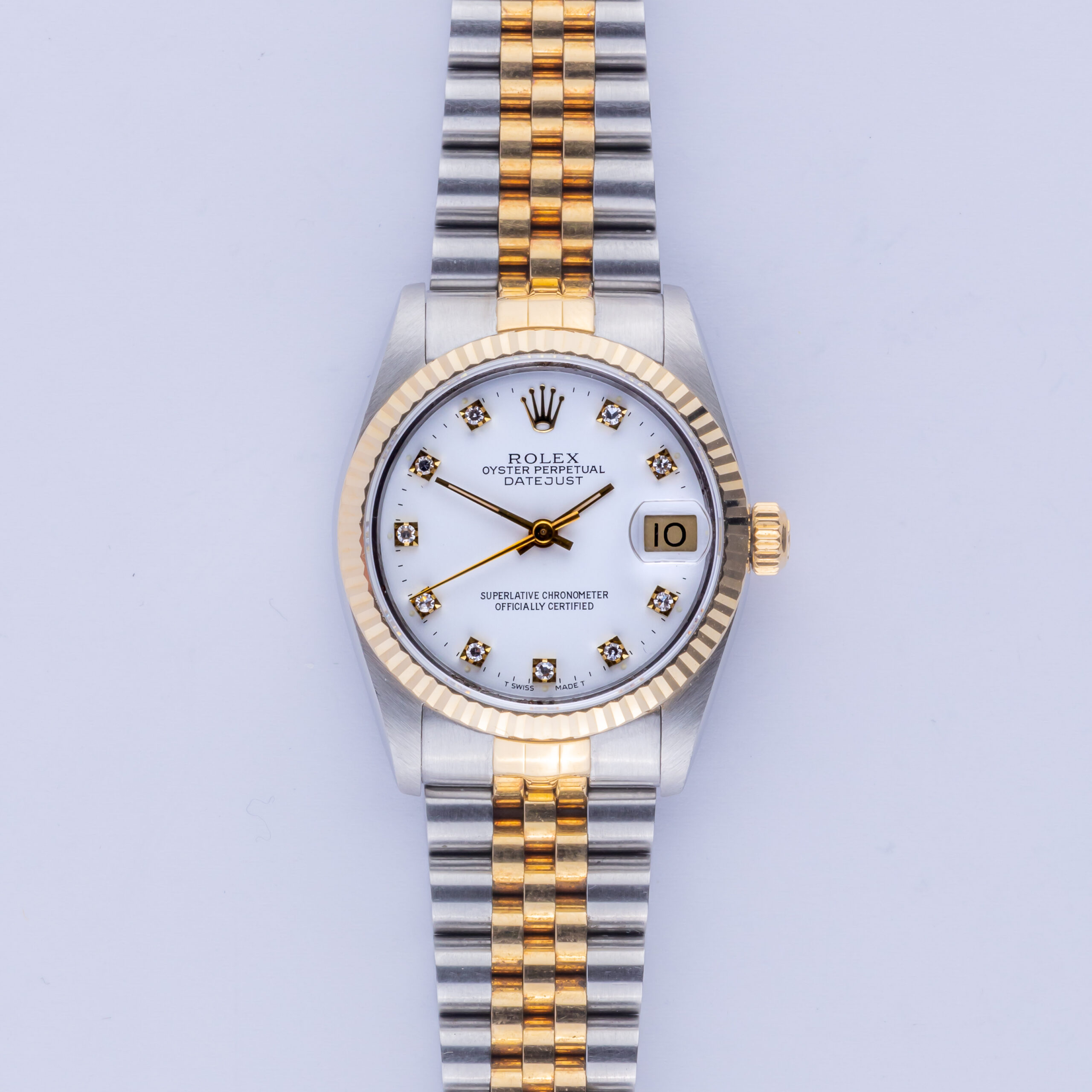 Rolex Oyster Perpetual Datejust Mid-Size weiß Diamant 68273 1989 (Vollständiger Satz) 3 rolex-datejust-mid-size-68273-13