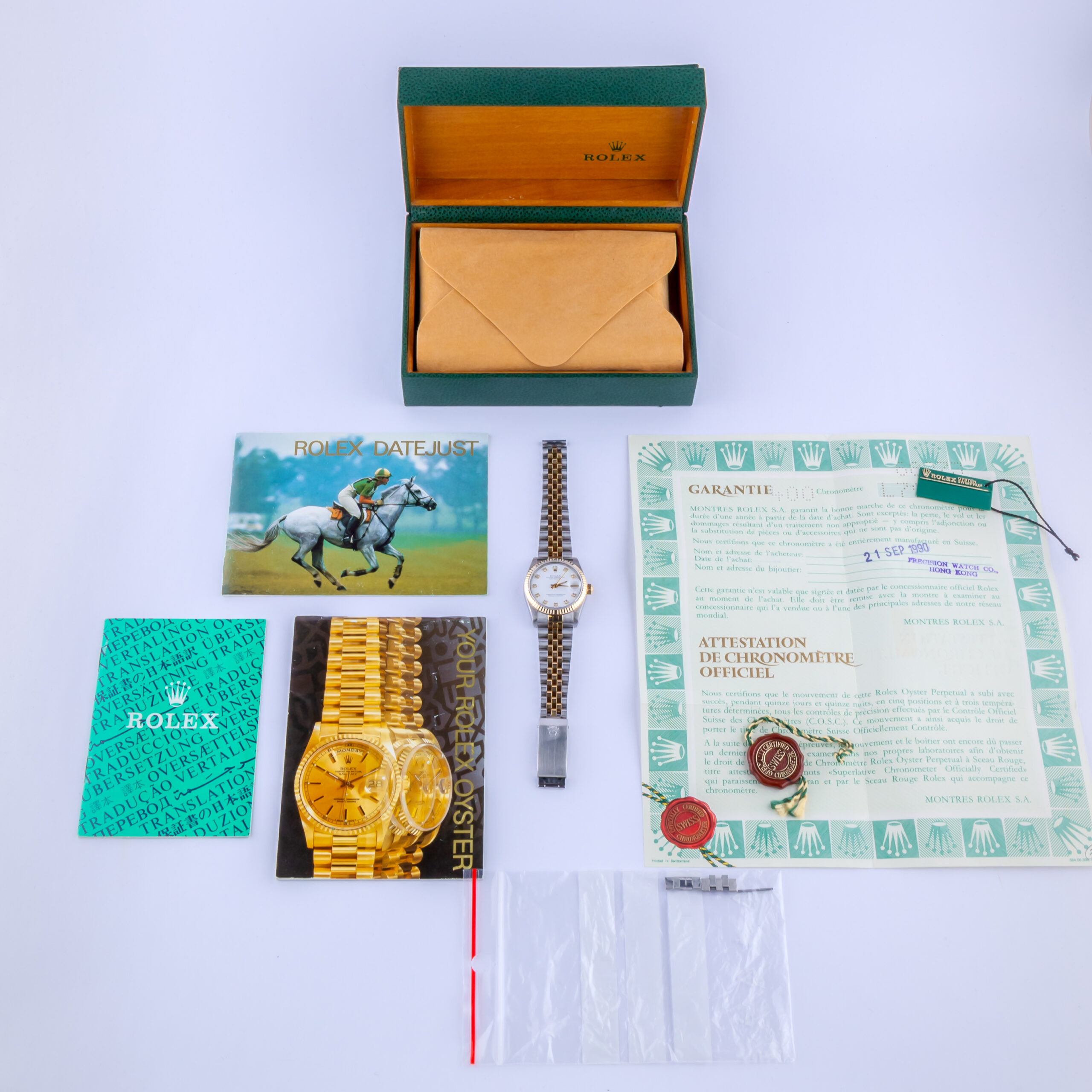 Rolex Oyster Perpetual Datejust Mid-Size weiß Diamant 68273 1989 (Vollständiger Satz) 8 rolex-datejust-mid-size-68273-13