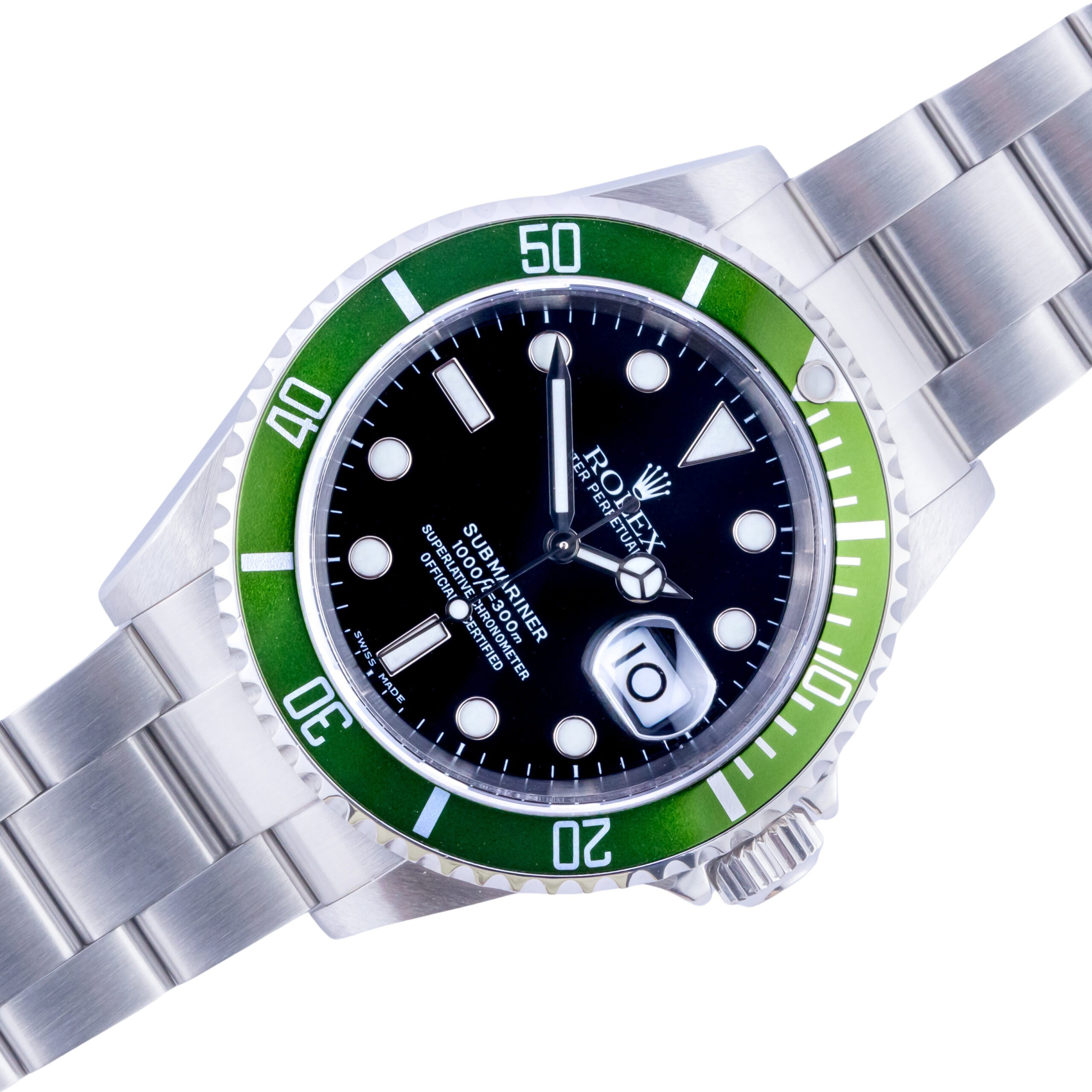Rolex Submariner "Kermit" Flat 4 16610LV 2005 (Full Set) 1 rolex-submariner-16610lv-5