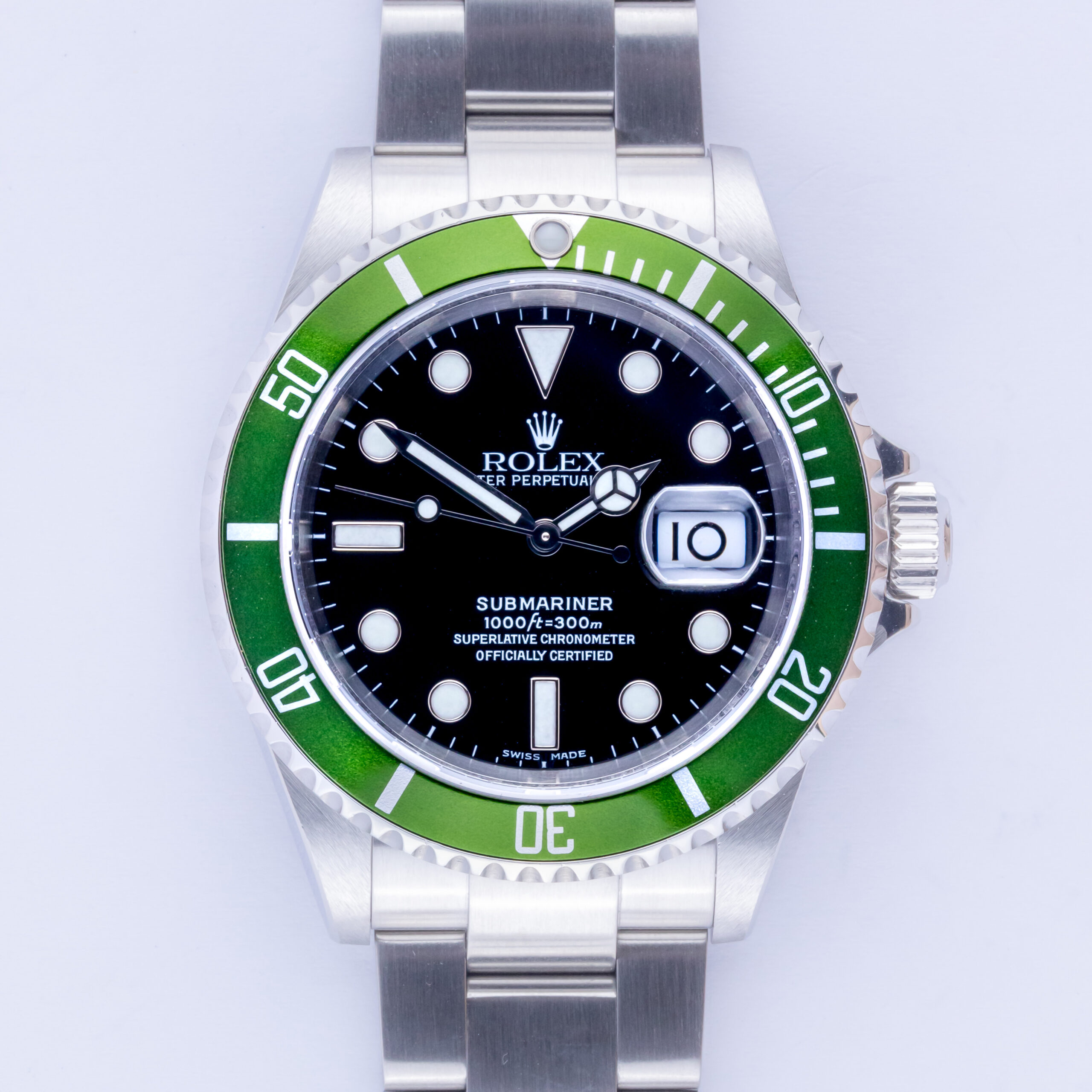 Rolex Submariner "Kermit" Flat 4 16610LV 2005 (Full Set) 3 rolex-submariner-16610lv-5