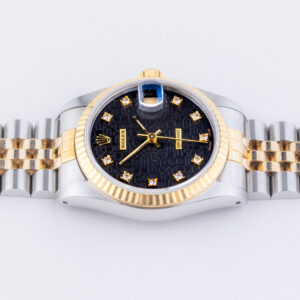 Rolex Oyster Perpetual Datejust Mid-Size Black Logo Diamond 68273 1988 (Vollständiger Satz) 13 rolex-lady-datejust-68273-3