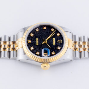 Rolex Oyster Perpetual Datejust Mid-Size Black Logo Diamond 68273 1988 (Vollständiger Satz) 12 rolex-lady-datejust-68273-3