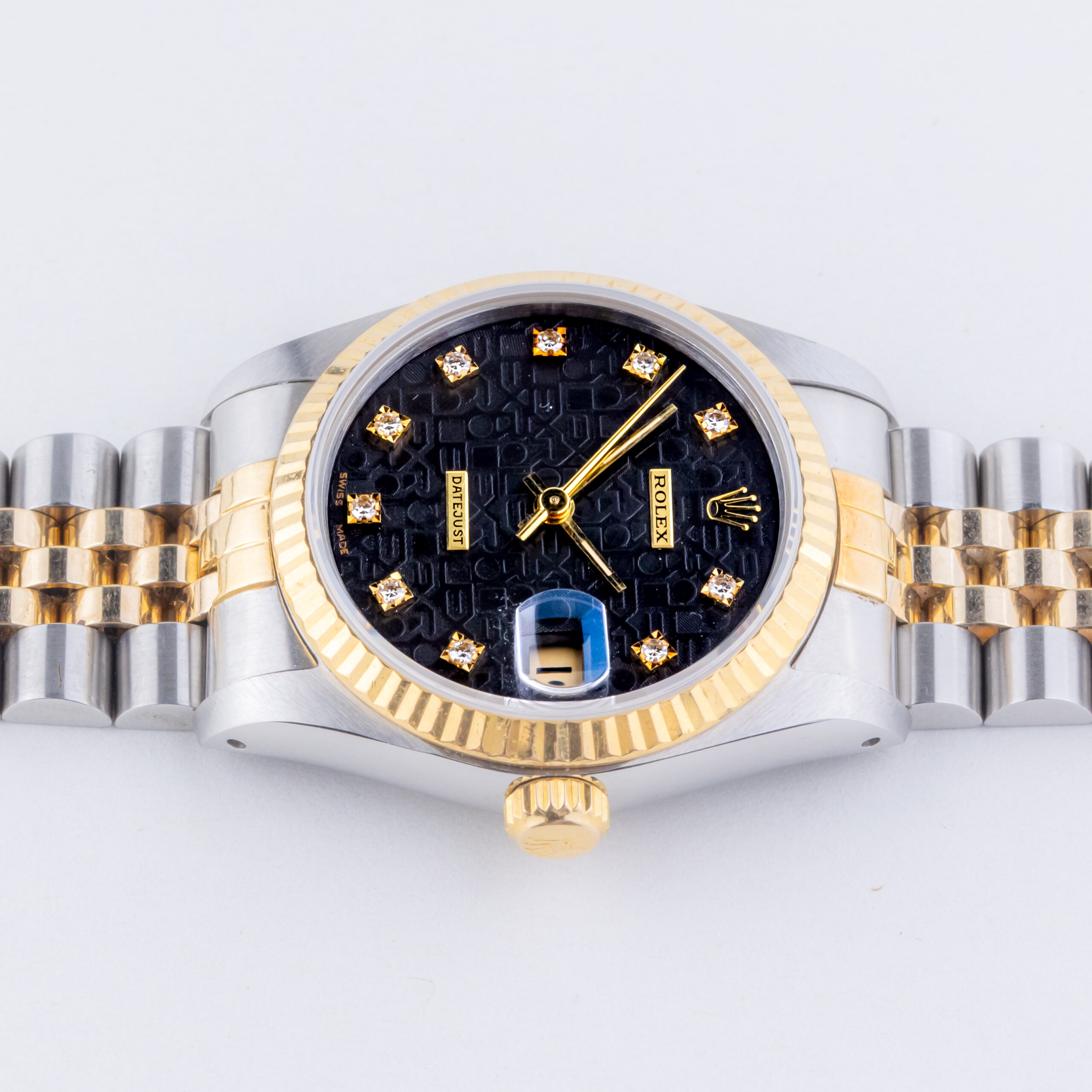 Rolex Oyster Perpetual Datejust Mid-Size Black Logo Diamond 68273 1988 (Vollständiger Satz) 5 rolex-lady-datejust-68273-3