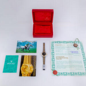 Rolex Oyster Perpetual Datejust Mid-Size Black Logo Diamond 68273 1988 (Vollständiger Satz) 15 rolex-lady-datejust-68273-3