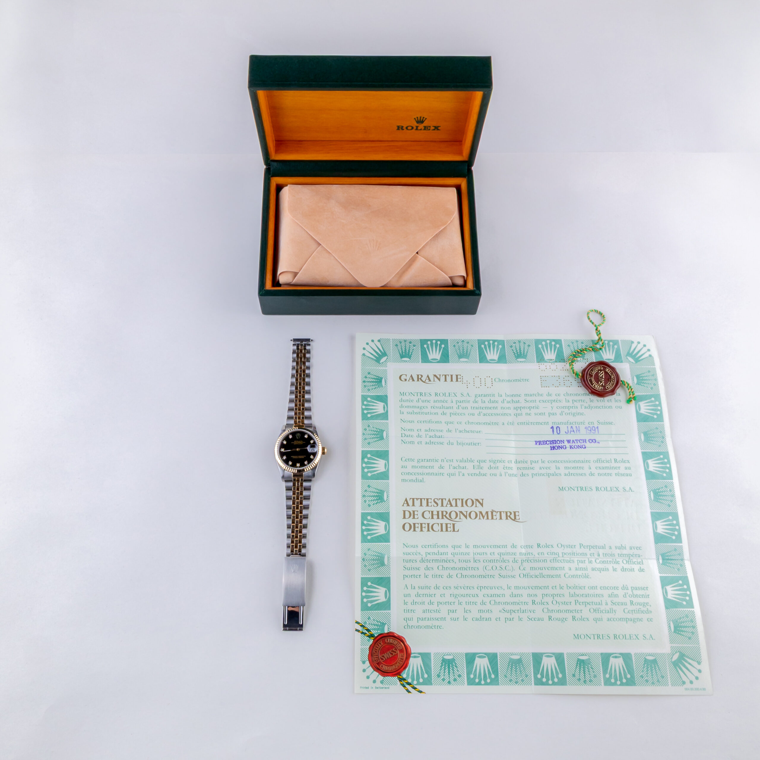 Rolex Datejust Mid-Size Black Diamond 68273 1990 (Full Set) 8 rolex-datejust-68273-20