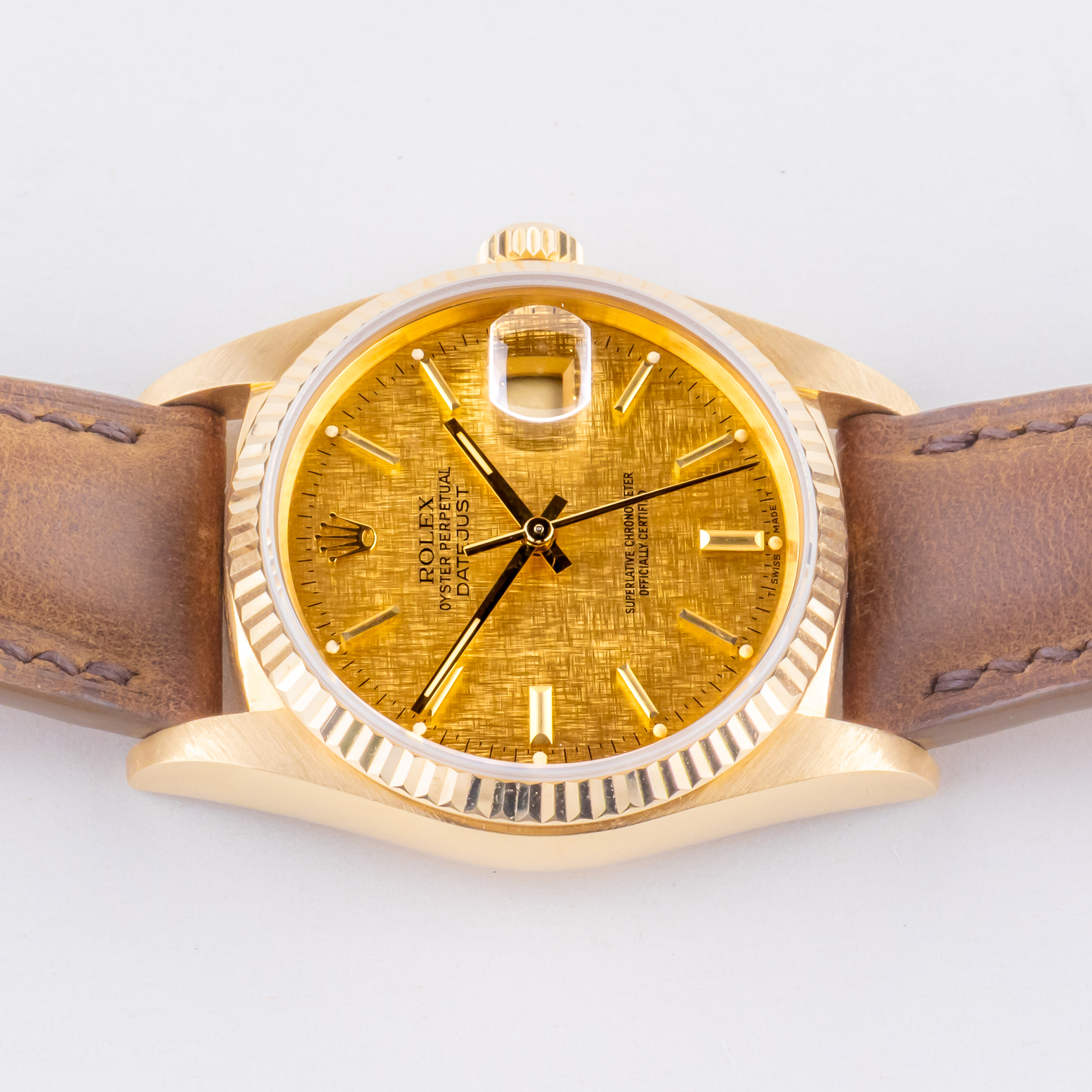 Rolex Oyster Perpetual Datejust Champagne Linen 16018 1985 (Full Set) 5 rolex-datejust-16018