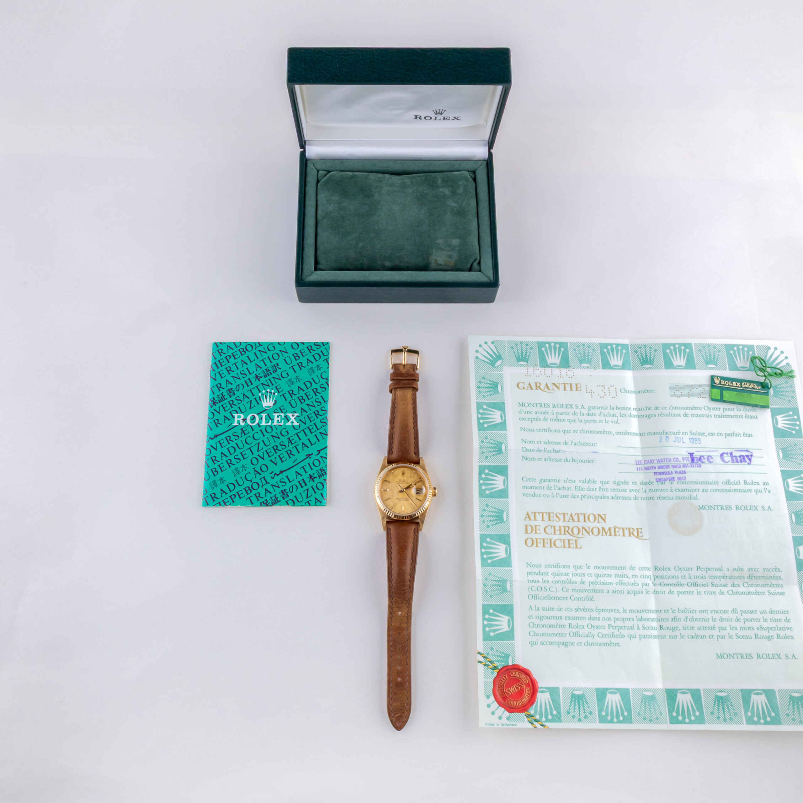 Rolex Oyster Perpetual Datejust Champagne Linen 16018 1985 (Full Set) 8 rolex-datejust-16018